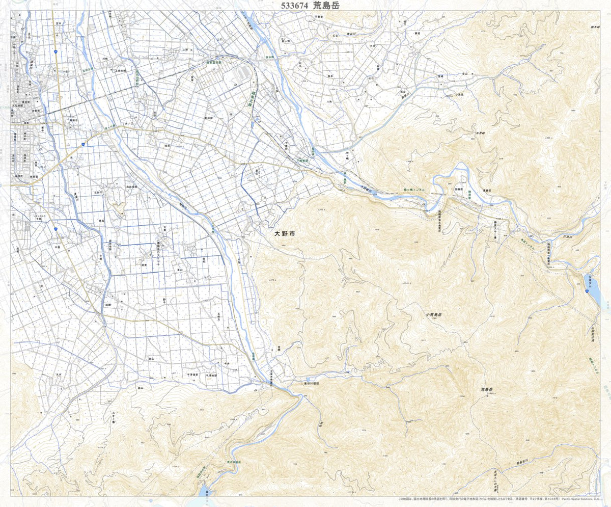 533674 荒島岳 （あらしまだけ Arashimadake）, 地形図 Map by Pacific 