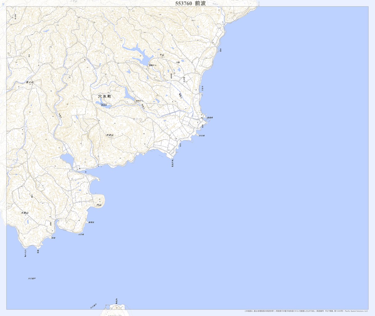553760 前波 （まえなみ Maenami）, 地形図 Map by Pacific Spatial