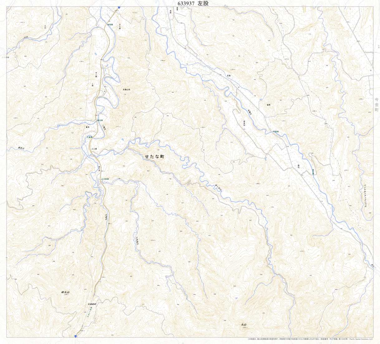 633937 左股 （ひだりまた Hidarimata）, 地形図 Map by Pacific