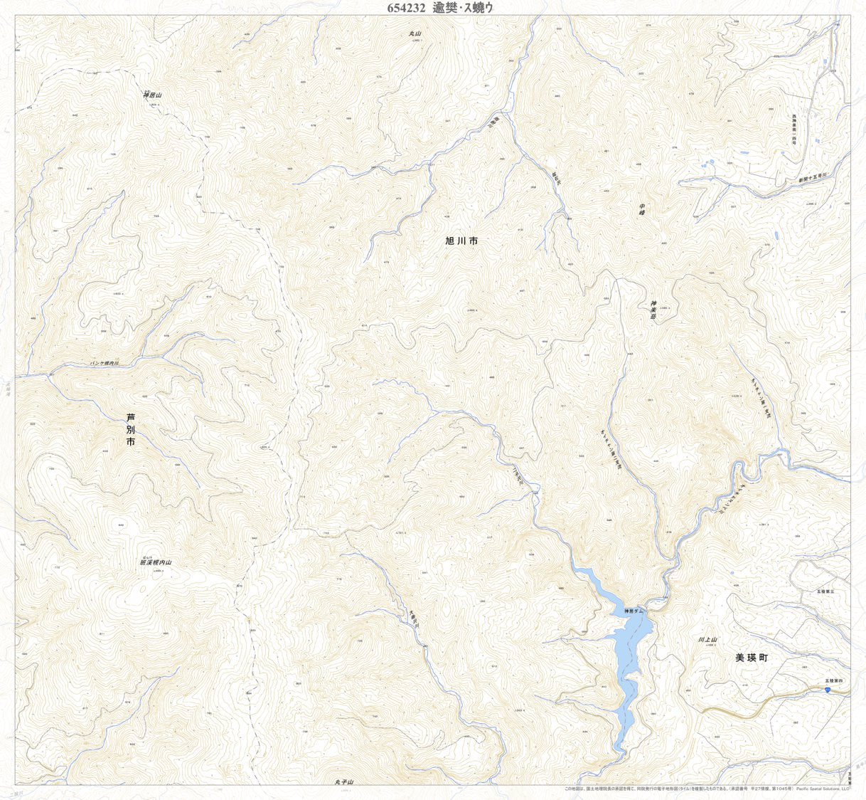 654232 神楽岳 （かぐらだけ Kaguradake）, 地形図 Map by Pacific