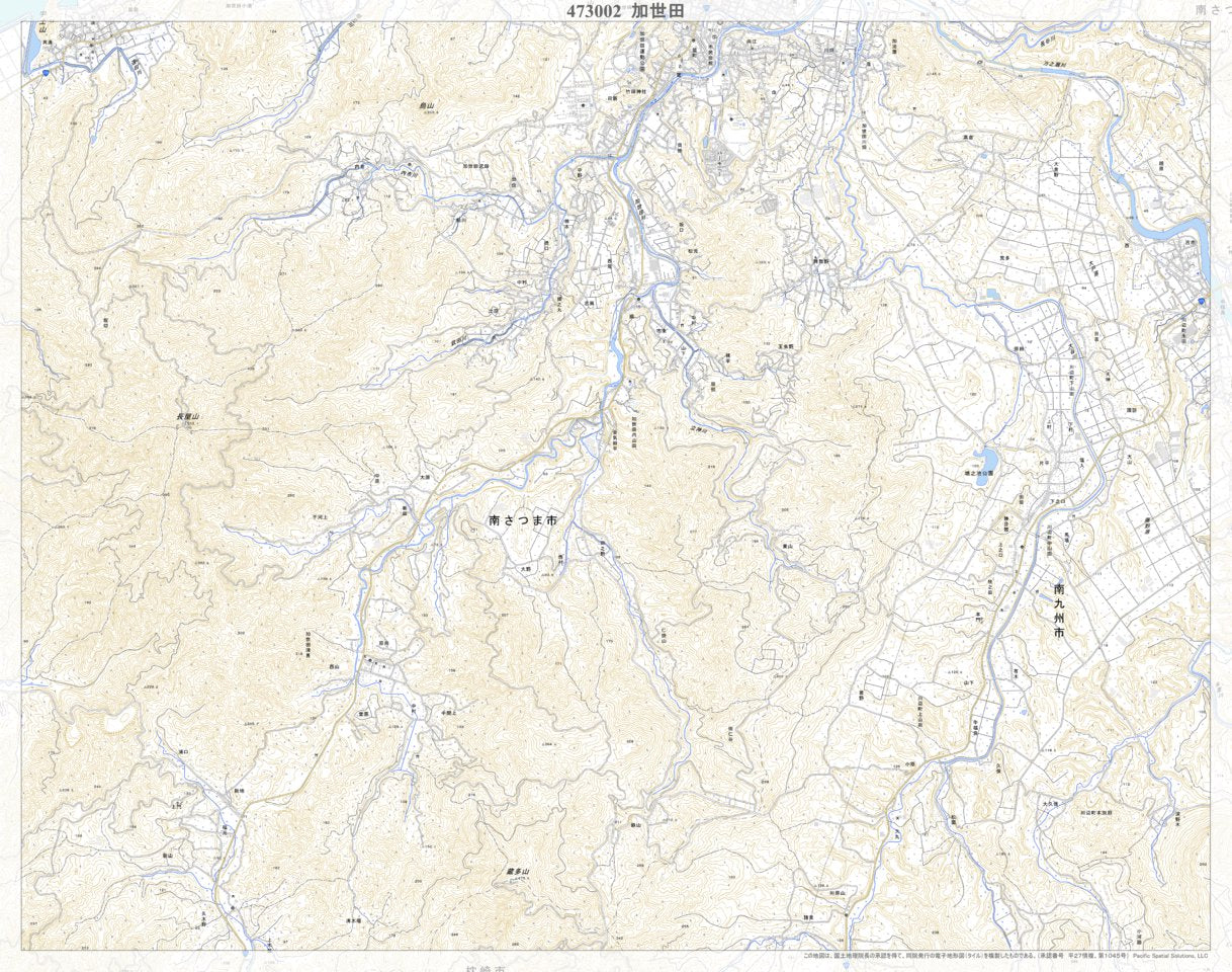 473002 加世田 （かせだ Kaseda）, 地形図 Map by Pacific Spatial