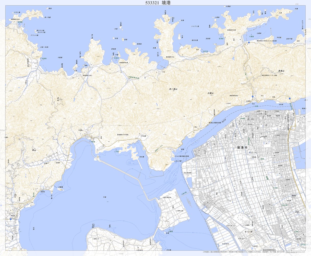 533321 境港 （さかいみなと Sakaiminato）, 地形図 Map by Pacific