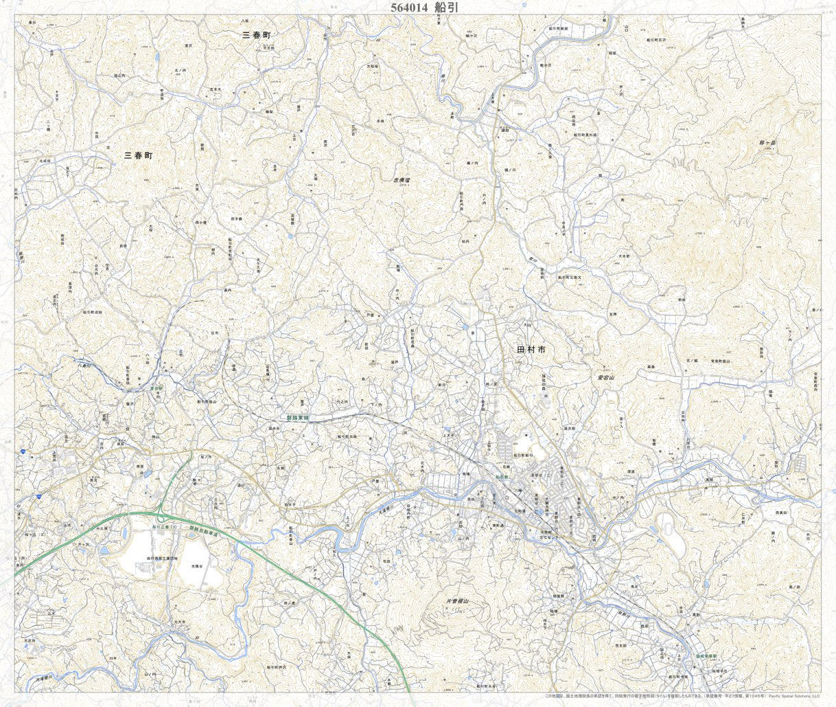 564014 船引 （ふねひき Funehiki）, 地形図 Map by Pacific Spatial
