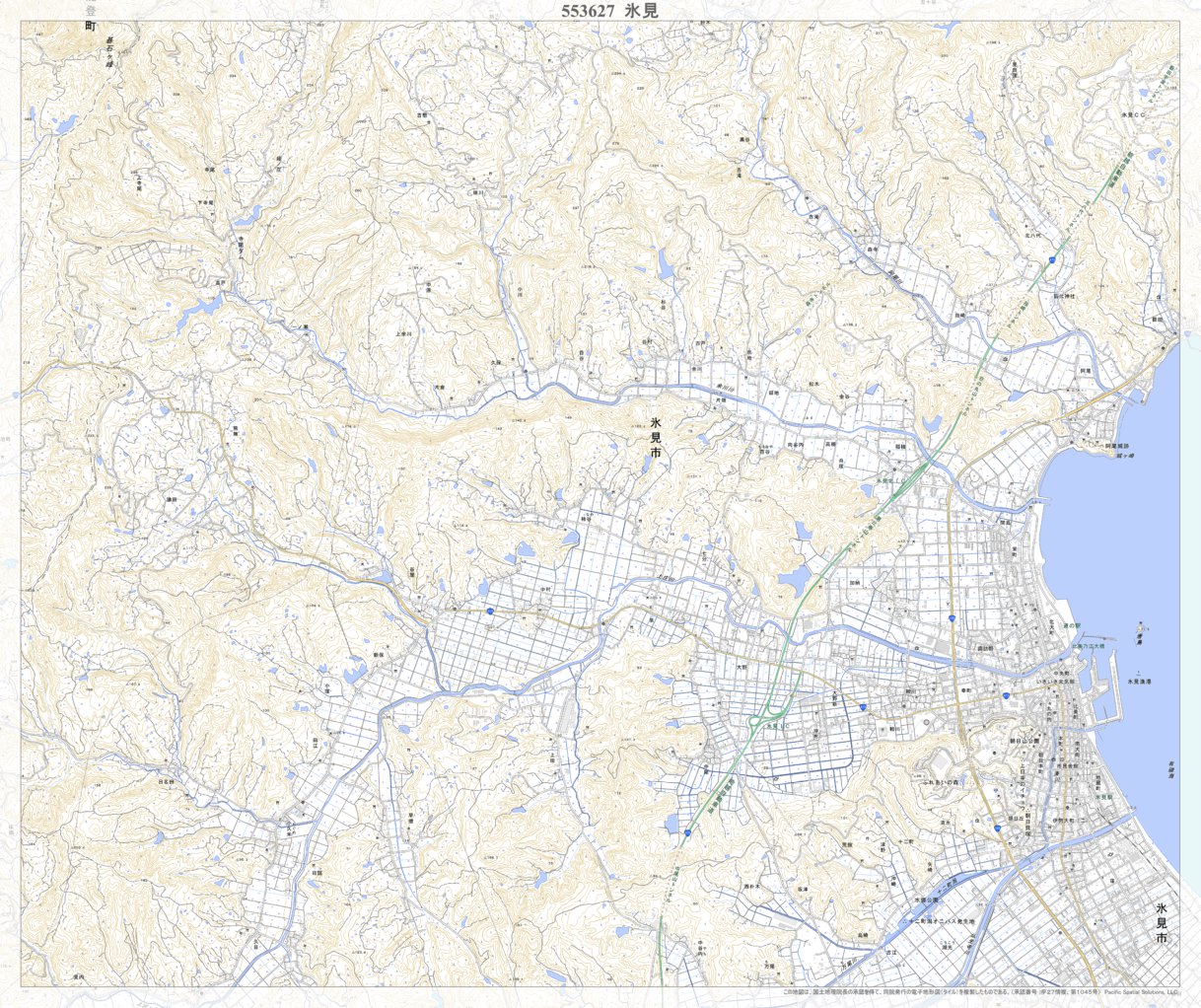 553627 氷見 （ひみ Himi）, 地形図 Map by Pacific Spatial Solutions