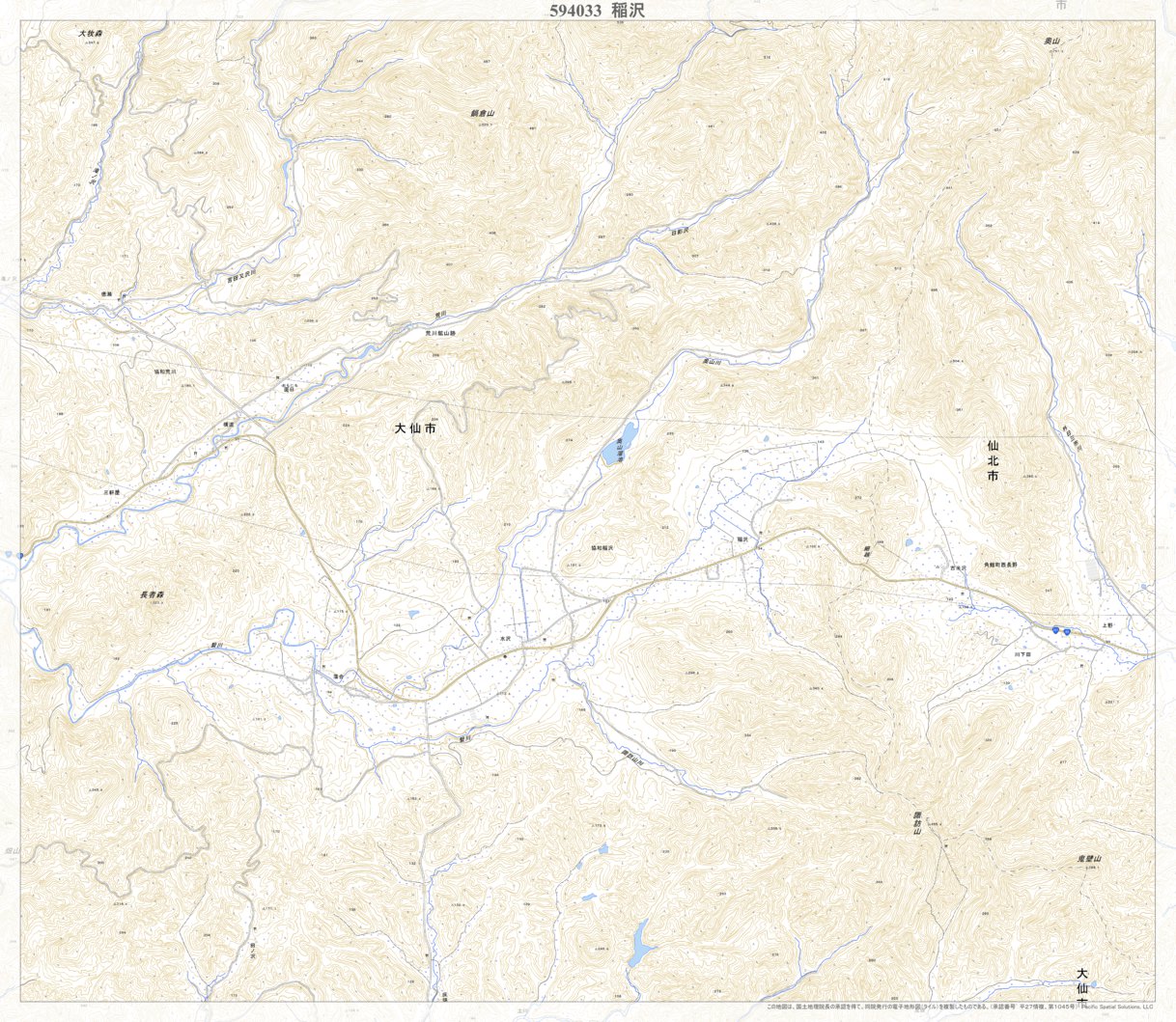 594033 稲沢 （いなざわ Inazawa）, 地形図 Map by Pacific Spatial