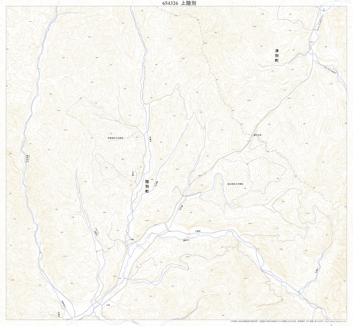 654326 上陸別 （かみりくべつ Kamirikubetsu）, 地形図 Map by