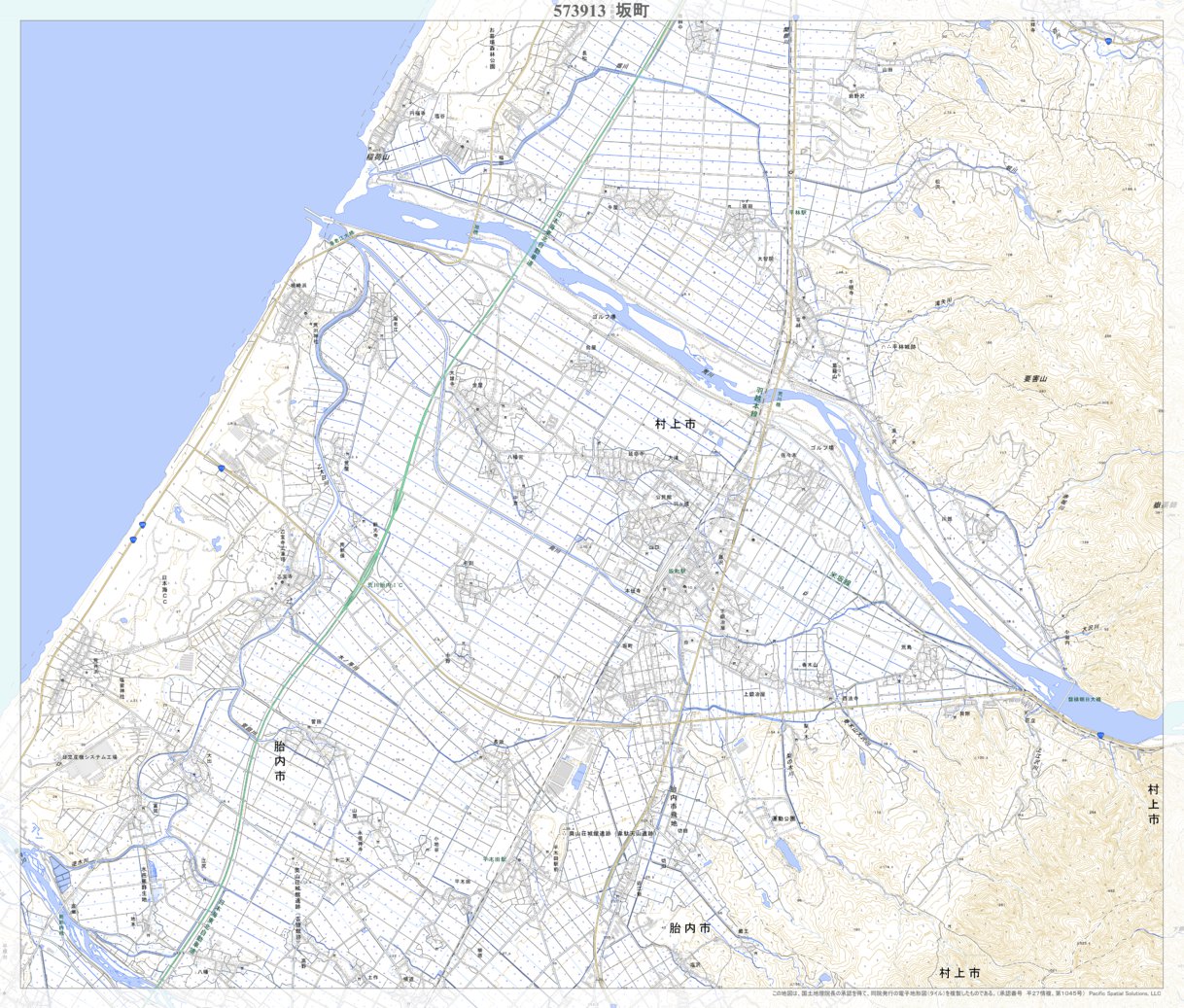573913 坂町 （さかまち Sakamachi）, 地形図 Map by Pacific Spatial