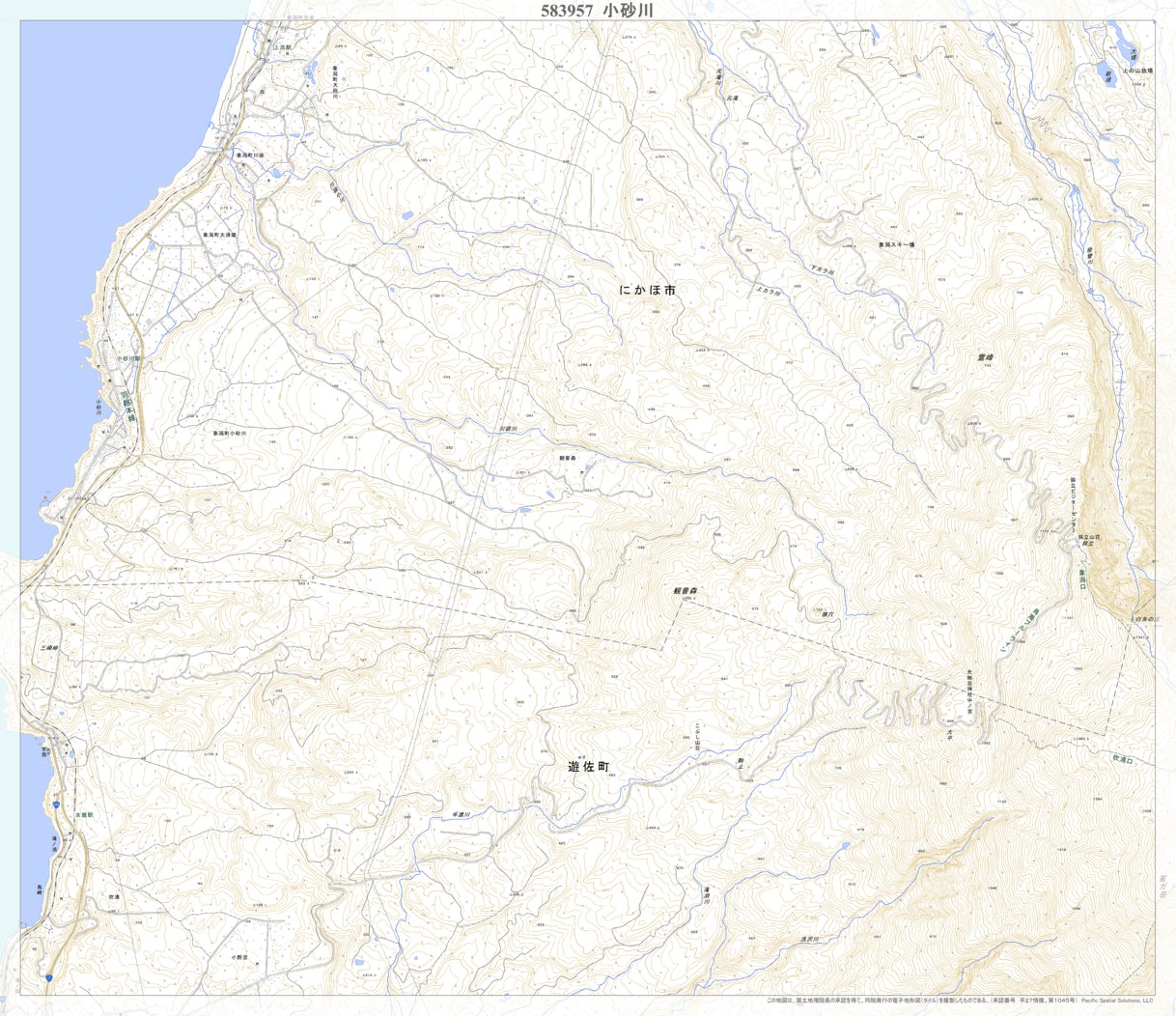 583957 小砂川 （こさがわ Kosagawa）, 地形図 Map by Pacific Spatial