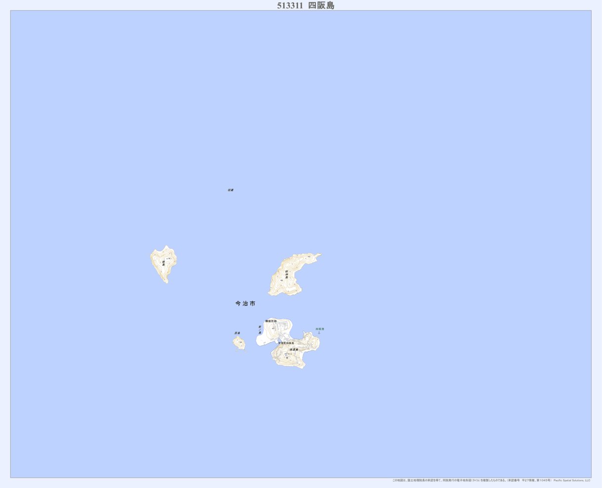 513311 四阪島 （しさかじま Shisakajima）, 地形図 Map by Pacific