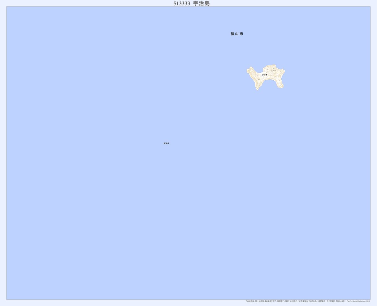 513333 宇治島 （うじしま Ujishima）, 地形図 Map by Pacific Spatial