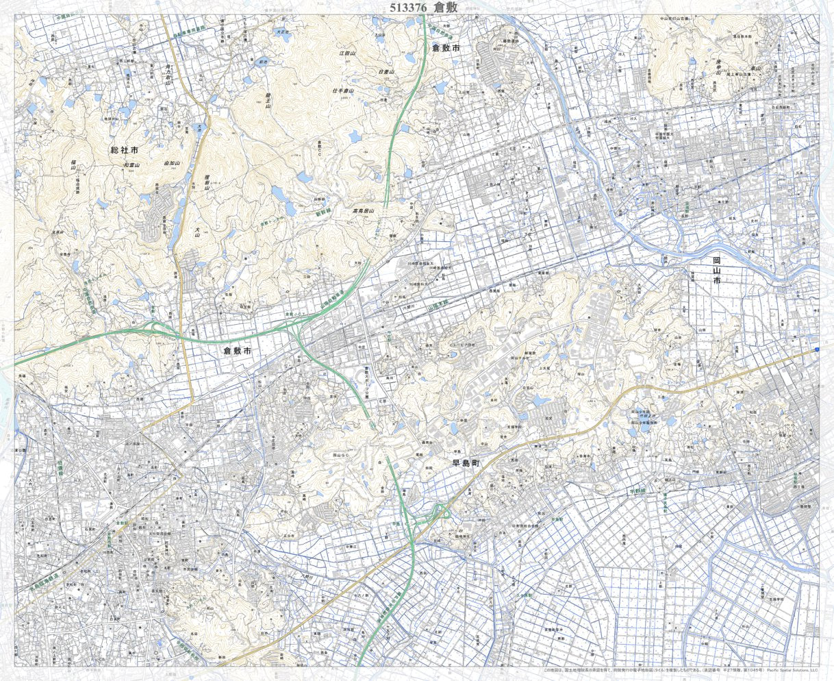 513376 倉敷 （くらしき Kurashiki）, 地形図 Map by Pacific Spatial 
