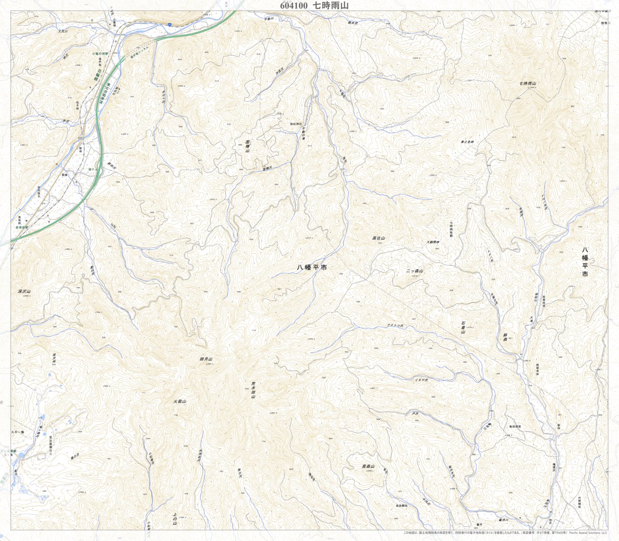 604100 七時雨山 （ななしぐれやま Nanashigureyama）, 地形図 Map by 