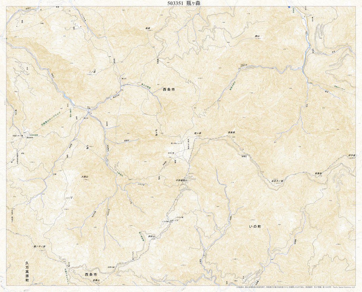 503351 瓶ヶ森 （かめがもり Kamegamori）, 地形図 Map by Pacific