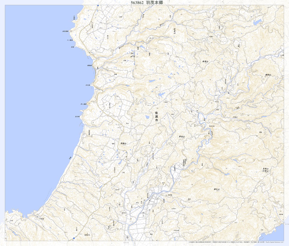 563862 羽茂本郷 （はもちほんごう Hamochihongo）, 地形図 Map by