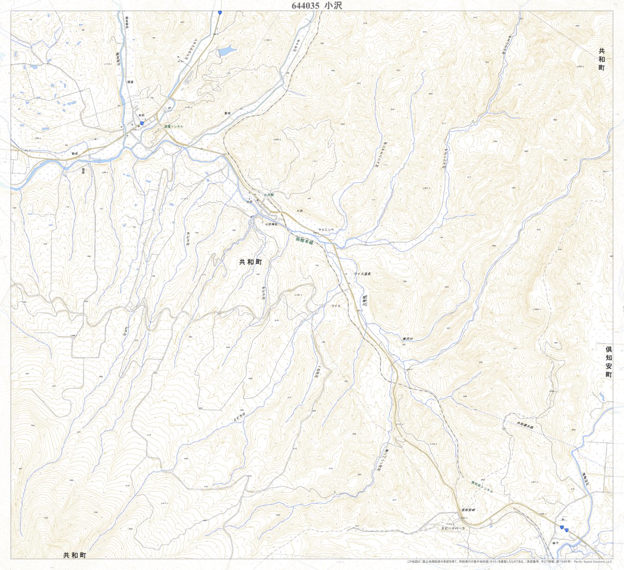 644035 小沢 （こざわ Kozawa）, 地形図 Map by Pacific Spatial