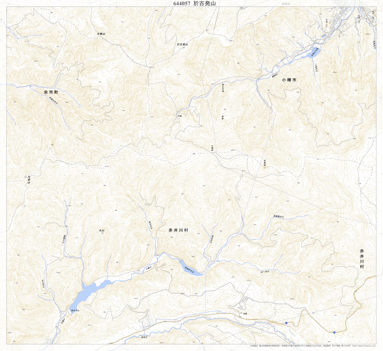 644057 於古発山 （おこはちやま Okohachiyama）, 地形図 Map by 