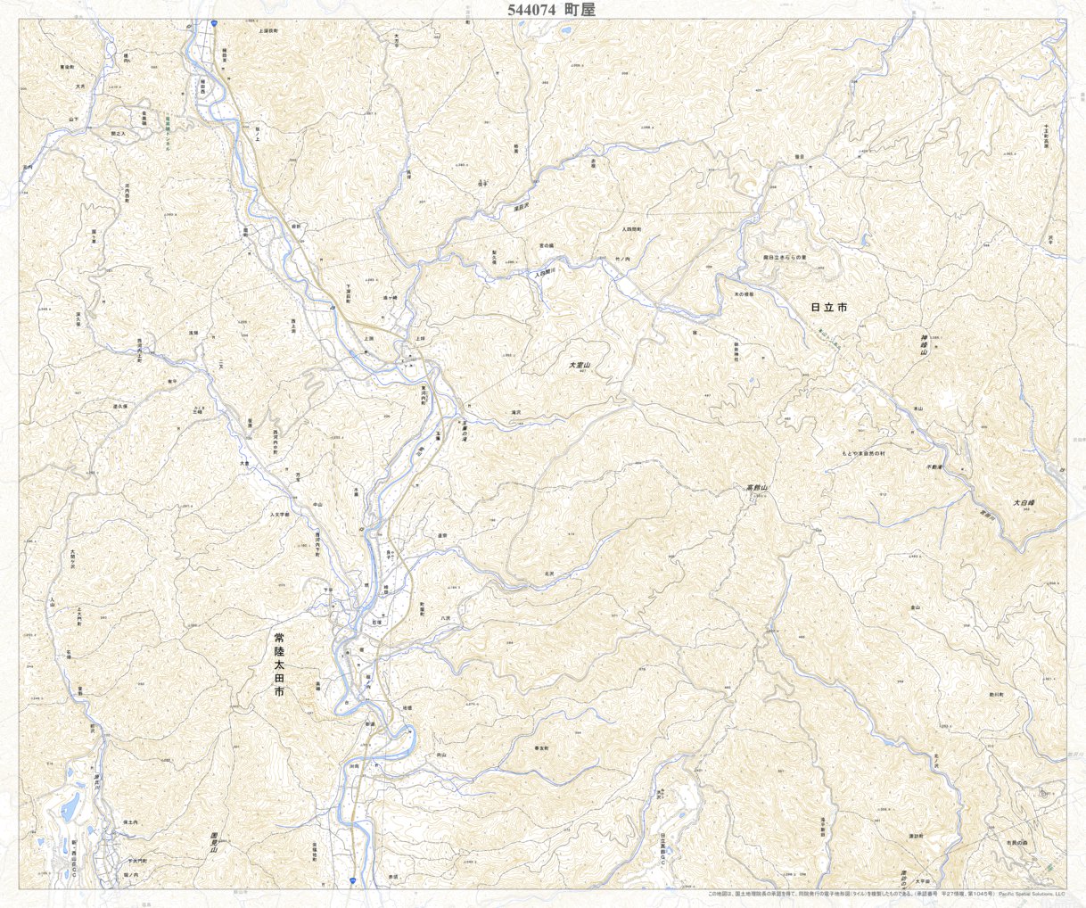 544074 町屋 （まちや Machiya）, 地形図 Map by Pacific Spatial