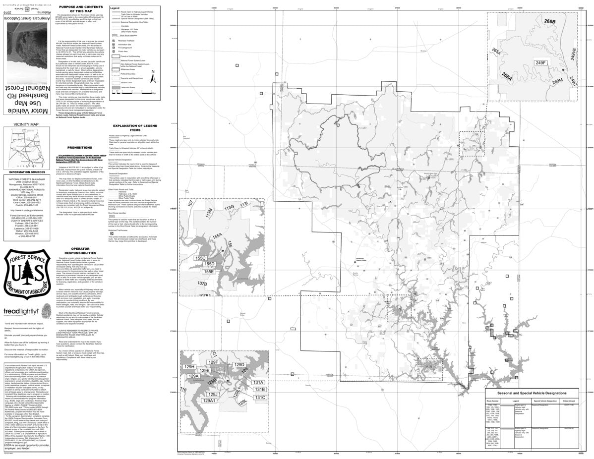 Motor Vehicle Use Map, MVUM, Bankhead by US Forest Service R8 Avenza Maps