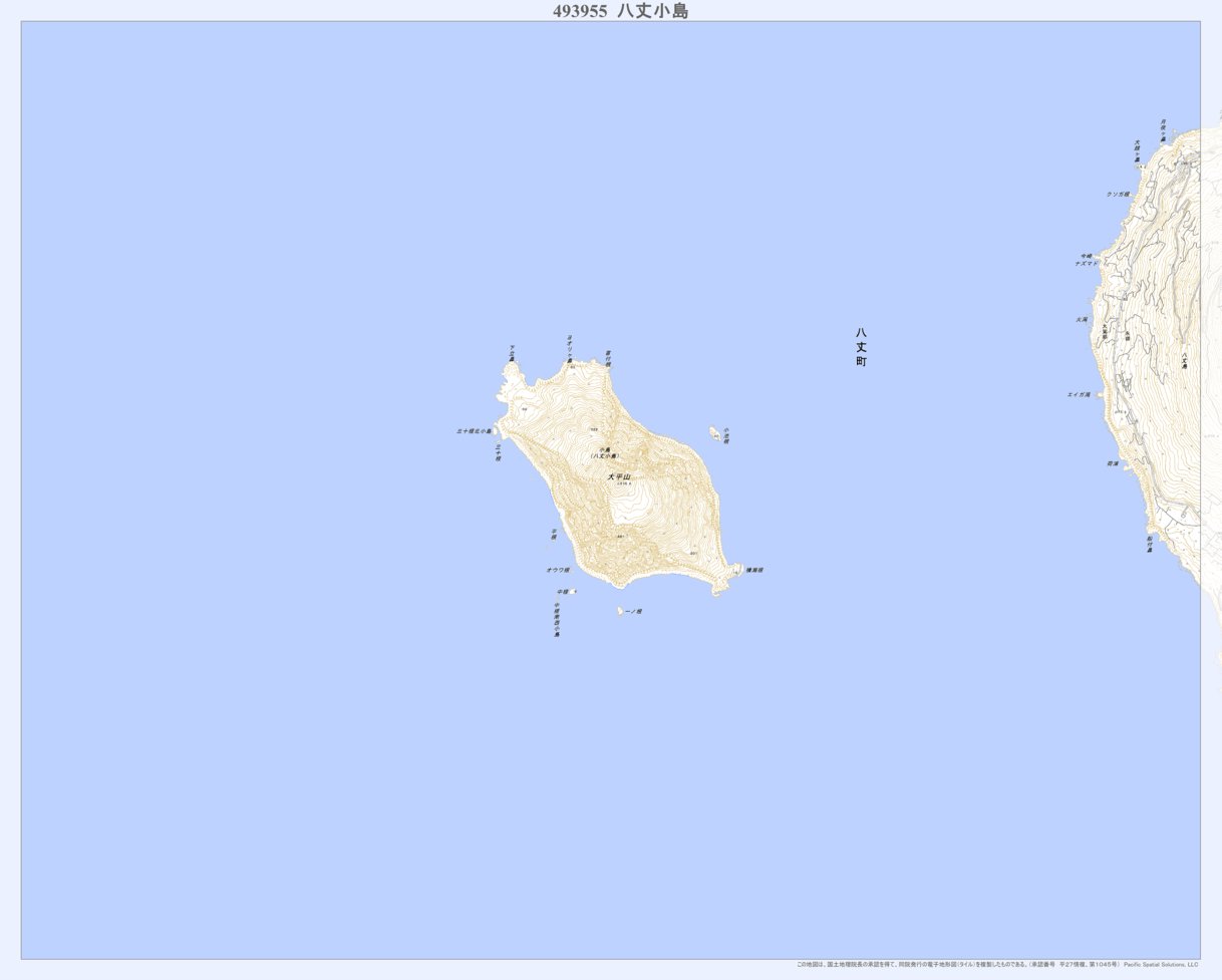 493955 八丈小島 （はちじょうこじま Hachijokojima）, 地形図 Map 