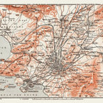 Athens (Αθήνα), map of the nearer environs, 1908