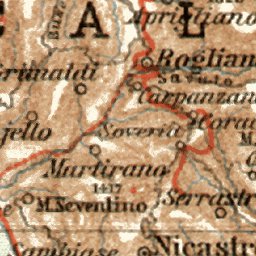 Calabria map, 1929
