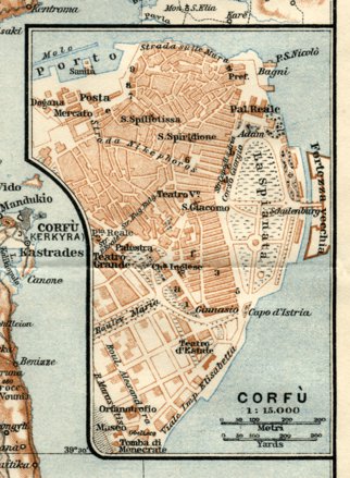 Town plan of Corfu (Kerkyra), 1928