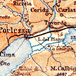 Map of Como and Lugano Lake environs, 1897 (second version)