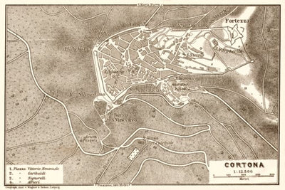 Cortona city map, 1909