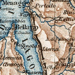 Italian Lakes. Como Lake, Lugano Lake and Lake Maggiore with their environs, region map, 1913