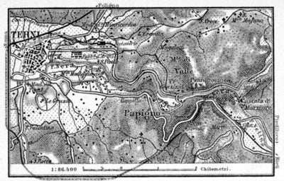 Terni and environs map, 1898