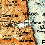 Maggiore Lake and d'Orta Lake nearer environs map, 1908