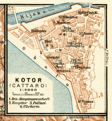 Cattaro (Kotor) town plan, 1929