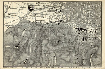 Bologna environs map, 1898