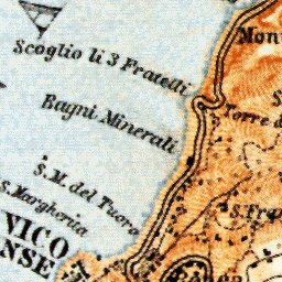 Sorrento Peninsula and Isle of Capri map, 1898