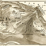 Delphi (Δελφοί), sacral site map, 1908