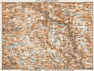 South Gudbrandsdal Valley (Sydlige Gudbrandsdal), region map, 1931