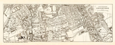 Edinburgh city map, southern part (South Edinburgh), 1908