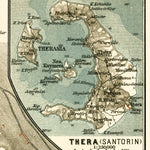 Santorini (Σαντορίνη) archipelago map, 1908
