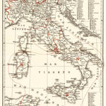 Italy railway map, 1908