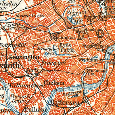 Greater London (Environs of London), 1909