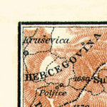 Map of the Gulf of Kotor (Boka Kotorska) and Cetinje town plan, 1913 (1:9,000 scale)