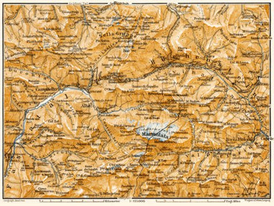 Map of the Upper Fassa and Cordevole Valleys, 1906 (second version)