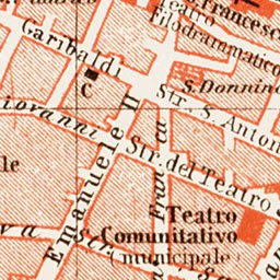 Piacenza (Placentia) city map, 1903