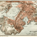 Piraeus (Πειραιάς) city map, 1908