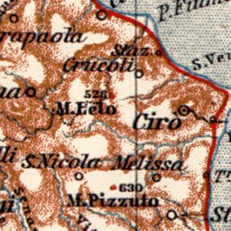 Calabrian Peninsula map, 1912