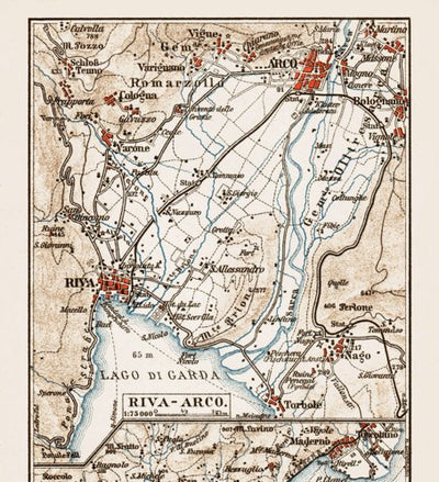Riva - Arco region map, 1903