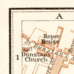 Canterbury city map, 1906