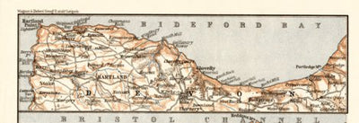 Map of the North coast of Devon, western part, 1906