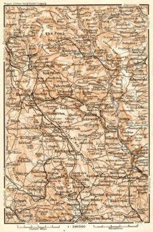 Derbyshire Peak map, 1906