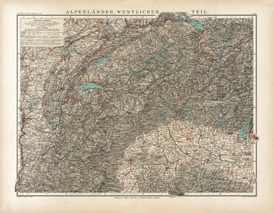 Map of the western Alpine countries, 1905